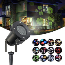 Load image into Gallery viewer, 12Pattern Outdoor LED Moving Laser Projector Light Landscape Garden Xmas Lamp US 12W