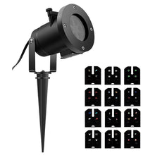 Load image into Gallery viewer, 12Pattern Outdoor LED Moving Laser Projector Light Landscape Garden Xmas Lamp US 12W