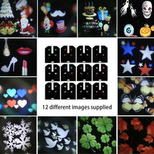 Load image into Gallery viewer, 12Pattern Outdoor LED Moving Laser Projector Light Landscape Garden Xmas Lamp US 12W