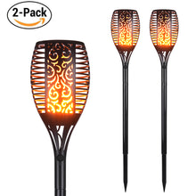 Load image into Gallery viewer, 2pcs Solar torches Lights, Landscape Lighting Waterproof LED Flickering Dancing Flames , solar powered for Outdoor Decorations Garden Patio Backyard Pathway Dusk to Dawn Auto On/Off
