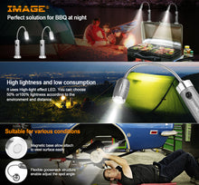 Load image into Gallery viewer, 2pack BBQ Grill Light Portable Camping LED Flashlight Goose Neck Outdoor Lamp
