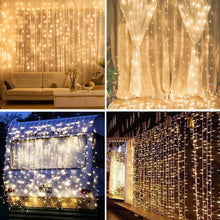 Load image into Gallery viewer, 24Mx3M 300 LED Warm White Fairy String Light Curtain Lights With Plug-in Controller