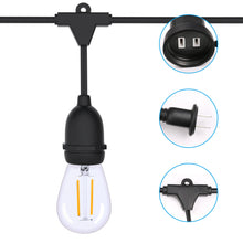 Load image into Gallery viewer, 48 FT LED String Lights Outdoor Patio Yard Commercial Grade Waterproof Bulbs