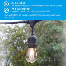 Load image into Gallery viewer, 48 FT LED String Lights Outdoor Patio Yard Commercial Grade Waterproof Bulbs