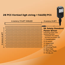 Load image into Gallery viewer, 19.6*6.6FT 448LED Warm White Waterproof String Fairy Curtain Lights Window Xmas Decor