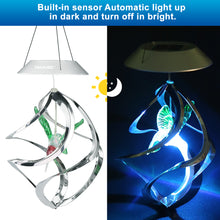 Load image into Gallery viewer, AGPtek Hummingbird Win Wind Chime Color Changing Solar Hanging Lights Xmas Gifts for Decor Home Garden Patio Yard Indoor Outdoor