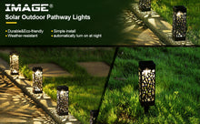 Load image into Gallery viewer, Image 6Pcs Outdoor Solar Light Powered Garden Pathway Lights Waterproof Hollow with Ground Spike for Yard Patio Garden Lawn Walkway