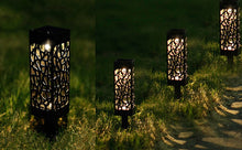 Load image into Gallery viewer, Image 6Pcs Outdoor Solar Light Powered Garden Pathway Lights Waterproof Hollow with Ground Spike for Yard Patio Garden Lawn Walkway