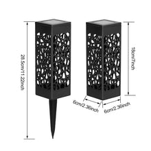 Load image into Gallery viewer, Image 6Pcs Outdoor Solar Light Powered Garden Pathway Lights Waterproof Hollow with Ground Spike for Yard Patio Garden Lawn Walkway