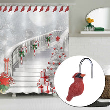 Load image into Gallery viewer, Shower Curtain Hooks, AGPtEK 12 PCS Anti-Rust Decorative Shower Curtain Hooks for Home, Bathroom, Bedroom, Baby Room, Living Room & More –Red Bird
