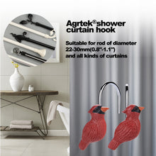 Load image into Gallery viewer, Shower Curtain Hooks, AGPtEK 12 PCS Anti-Rust Decorative Shower Curtain Hooks for Home, Bathroom, Bedroom, Baby Room, Living Room & More –Red Bird