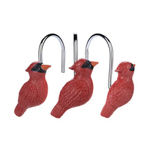 Load image into Gallery viewer, Shower Curtain Hooks, AGPtEK 12 PCS Anti-Rust Decorative Shower Curtain Hooks for Home, Bathroom, Bedroom, Baby Room, Living Room & More –Red Bird