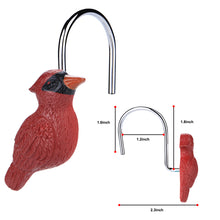 Load image into Gallery viewer, Shower Curtain Hooks, AGPtEK 12 PCS Anti-Rust Decorative Shower Curtain Hooks for Home, Bathroom, Bedroom, Baby Room, Living Room & More –Red Bird