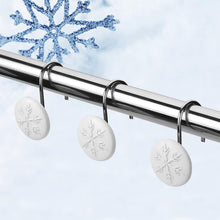 Load image into Gallery viewer, 12pcs Snowflake  Anti-Rust Round Shower Curtain Hooks for Home Bathroom Decor