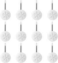 Load image into Gallery viewer, 12pcs Snowflake  Anti-Rust Round Shower Curtain Hooks for Home Bathroom Decor