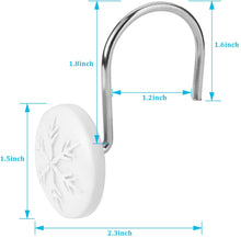 Load image into Gallery viewer, 12pcs Snowflake  Anti-Rust Round Shower Curtain Hooks for Home Bathroom Decor