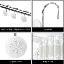 Load image into Gallery viewer, 12pcs Snowflake  Anti-Rust Round Shower Curtain Hooks for Home Bathroom Decor