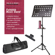 Load image into Gallery viewer, Foldable Adjustable Music Stand Sheet Holder Tripod Base Metal with Carry Bag
