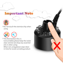 Load image into Gallery viewer, FITNATE Mist Maker Fogger ,12 LED Color Changing Fog Atomizer Air Humidifier, With Adjustable Fog Controller, For Water Fountain, Pond ,Fish Tank, Rockery, Halloween and Other Holidays