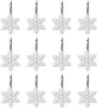 Load image into Gallery viewer, 12pcs Snowflake Anti-Rust Tie Backs Shower Curtain Hooks for Bathroom Decorative