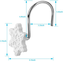Load image into Gallery viewer, 12pcs Snowflake Anti-Rust Tie Backs Shower Curtain Hooks for Bathroom Decorative