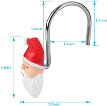 Load image into Gallery viewer, 12pcs Santa Claus Anti-Rust Shower Curtain Hooks for Home Bathroom Decorative