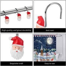 Load image into Gallery viewer, 12pcs Santa Claus Anti-Rust Shower Curtain Hooks for Home Bathroom Decorative