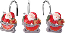 Load image into Gallery viewer, 12pcs Santa Claus Shower Curtain Anti-Rust Hooks for Home Bathroom Decorative