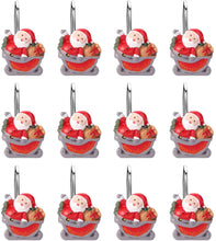 Load image into Gallery viewer, 12pcs Santa Claus Shower Curtain Anti-Rust Hooks for Home Bathroom Decorative