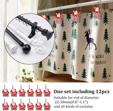 Load image into Gallery viewer, 12pcs Santa Claus Shower Curtain Anti-Rust Hooks for Home Bathroom Decorative