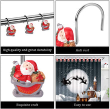 Load image into Gallery viewer, 12pcs Santa Claus Shower Curtain Anti-Rust Hooks for Home Bathroom Decorative