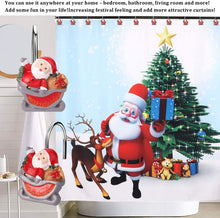 Load image into Gallery viewer, 12pcs Santa Claus Shower Curtain Anti-Rust Hooks for Home Bathroom Decorative