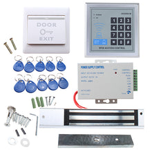 Load image into Gallery viewer, RFID Door Access Control System Kit 350LB Electric Magnetic Lock + Power Supply + Entry Keypad + 10 Key Fobs
