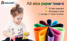 Load image into Gallery viewer, Image Poster Board 10 Assorted Colors A3 Size For Arts Crafts Exhibits (Pack of 50)
