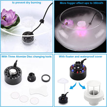 Load image into Gallery viewer, FITNATE 350ml/H Ultrasonic Mist Maker Fogger Metal Atomizer with Removable Splash Guard for Water Fountain Pond Pot Rockery Sink