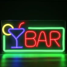 Load image into Gallery viewer, FITNATE Bar Neon Open Sign , Neon BAR Sign Light, 3D Art USB Powered LED Open Display Board Decorate