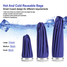 Load image into Gallery viewer, 3Pack Reusable Ice Bag Pain Relief Heat Pack Sports Injury First Aid 6 9 11 inch