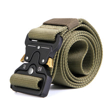 Load image into Gallery viewer, Men's Tactical Belt, Odoland 1.7"/4.3cm Adjustable Heavy Duty Nylon Webbing Army Solider, Quick Release Military Belt Utility Riggers Belt for Police, Security, Law Enforcement & Outdoor ( Length: 49") - 3 Colors