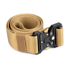 Load image into Gallery viewer, Men's Tactical Belt, Odoland 1.7"/4.3cm Adjustable Heavy Duty Nylon Webbing Army Solider, Quick Release Military Belt Utility Riggers Belt for Police, Security, Law Enforcement & Outdoor ( Length: 49") - 3 Colors