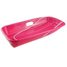 Load image into Gallery viewer, Winter durable Plastic snow Sled in boat shape Snow Sledge for child and adult Outdoor Pulling Snow board Snow Seats 65*36*10.8CM/25.6*14.2*4.3 inch pink color