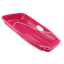 Load image into Gallery viewer, Winter durable Plastic snow Sled in boat shape Snow Sledge for child and adult Outdoor Pulling Snow board Snow Seats 65*36*10.8CM/25.6*14.2*4.3 inch pink color