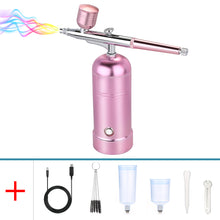 Load image into Gallery viewer, AGPtEK Airbrush Spray Pen Mini Air Compressor USB Rechargeable Makeup Portable Pink