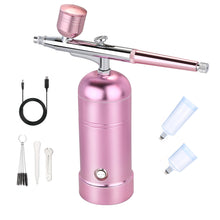 Load image into Gallery viewer, AGPtEK Airbrush Spray Pen Mini Air Compressor USB Rechargeable Makeup Portable Pink