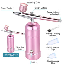 Load image into Gallery viewer, AGPtEK Airbrush Spray Pen Mini Air Compressor USB Rechargeable Makeup Portable Pink