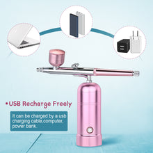 Load image into Gallery viewer, AGPtEK Airbrush Spray Pen Mini Air Compressor USB Rechargeable Makeup Portable Pink