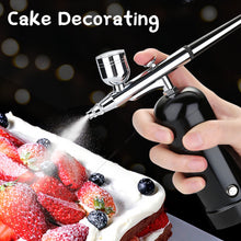 Load image into Gallery viewer, AGPtEK Airbrush Kit Mini Air Compressor USB Rechargeable and Portable for Make up Tattoo Nail Art Cake