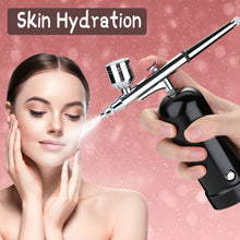 Load image into Gallery viewer, AGPtEK Airbrush Kit Mini Air Compressor USB Rechargeable and Portable for Make up Tattoo Nail Art Cake
