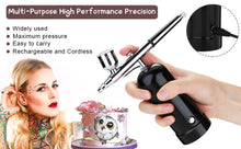 Load image into Gallery viewer, AGPtEK Airbrush Kit Mini Air Compressor USB Rechargeable and Portable for Make up Tattoo Nail Art Cake
