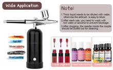 Load image into Gallery viewer, AGPtEK Airbrush Kit Mini Air Compressor USB Rechargeable and Portable for Make up Tattoo Nail Art Cake