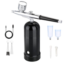 Load image into Gallery viewer, AGPtEK Airbrush Kit Mini Air Compressor USB Rechargeable and Portable for Make up Tattoo Nail Art Cake